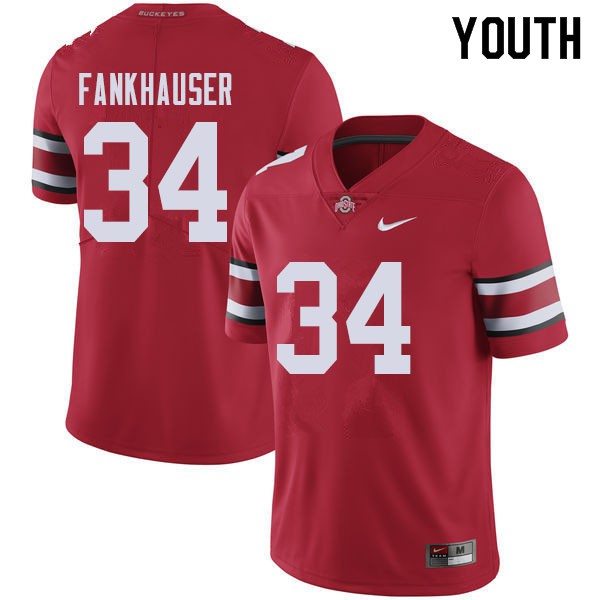 Ohio State Buckeyes #34 Owen Fankhauser Youth College Jersey Red